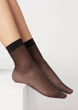 Calzedonia 20 Denier Sheer Socken Damen Schwarz | DE1879PQ