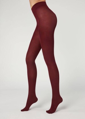 Calzedonia 50 Denier Total Kompfort Soft Touch Opaque Strumpfhose Damen Bordeaux | DE3165GL