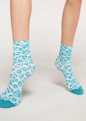 Calzedonia Animal Print Kurzes Socken Damen Grün | DE1854AP