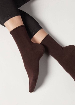 Calzedonia Ankle with Cashmere Kurzes Socken Damen Braun | DE1851IS