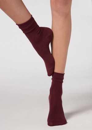 Calzedonia Ankle with Cashmere Kurzes Socken Damen Rot | DE1849YU