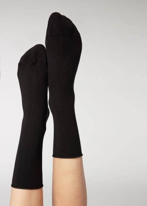 Calzedonia Ankle with Cashmere Kurzes Socken Damen Schwarz | DE1846EX