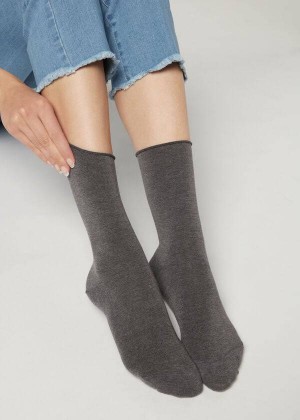 Calzedonia Ankle with Cashmere Kurzes Socken Damen Grau | DE1845WY