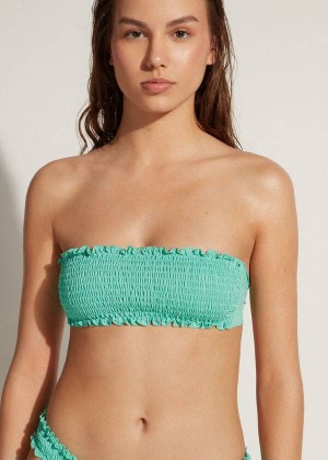 Calzedonia Bandeau Formentera Bikinioberteile Damen Grün | DE2502YU