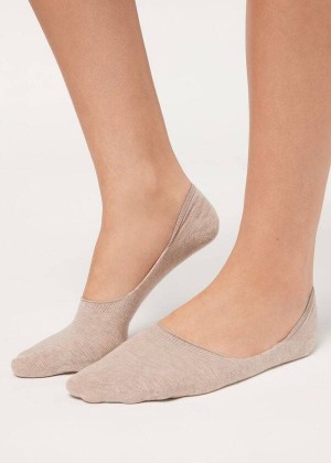 Calzedonia Baumwoll Invisible Socken Damen Beige | DE1993ZG