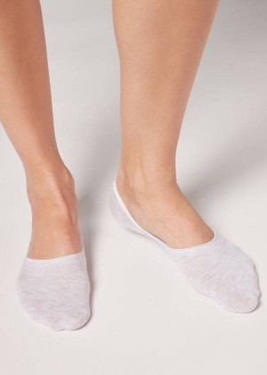 Calzedonia Baumwoll Invisible Socken Damen Hellgrau | DE1991KI