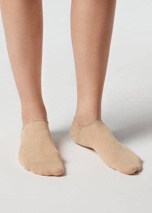 Calzedonia Baumwoll No-Show Socken Damen Braun | DE1915ZG