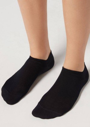 Calzedonia Baumwoll No-Show Socken Damen Navy | DE1914LH