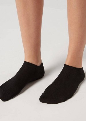 Calzedonia Baumwoll No-Show Socken Herren Schwarz | DE1295BC