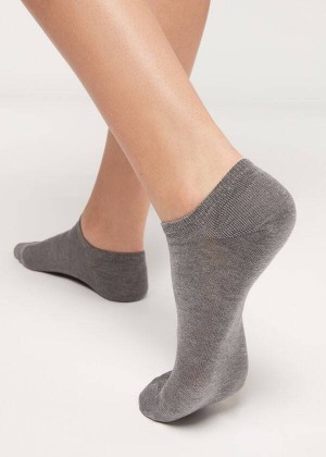 Calzedonia Baumwoll No-Show Socken Herren Grau | DE1294VD