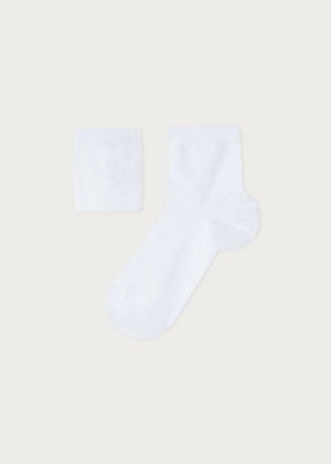 Calzedonia Baumwoll with Fresh Feet Atmungsaktiv Material Kurzes Socken Kinder Weiß | DE1087BC