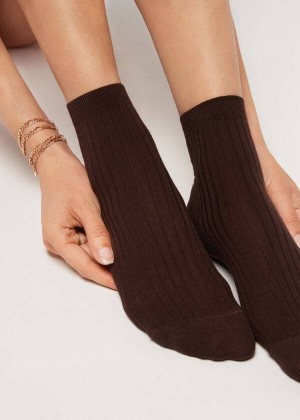 Calzedonia Cashmere Blend Kurzes Socken Damen Braun | DE1840VD