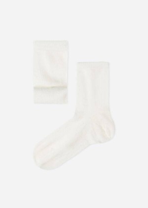 Calzedonia Cashmere Blend Kurzes Socken Kinder Weiß | DE1099PQ