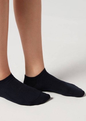 Calzedonia Cashmere Blend No-Show Socken Damen Blau | DE1926TV