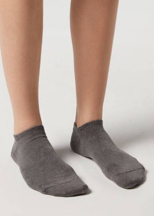 Calzedonia Cashmere Blend No-Show Socken Damen Grau | DE1924EX