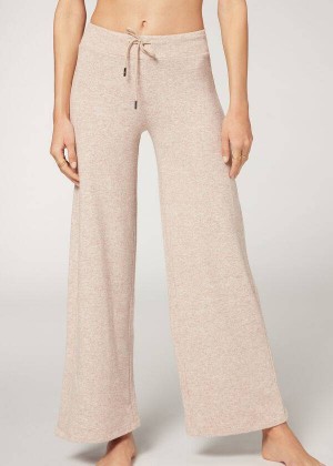 Calzedonia Cashmere Palazzo Leggings Damen Beige | DE1568AP