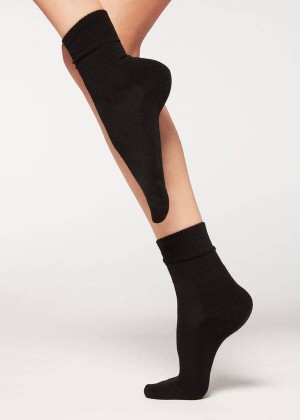 Calzedonia Cashmere Sport Kurzes Socken Damen Schwarz | DE1830DN