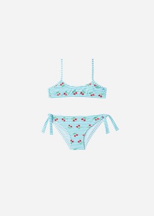 Calzedonia Cherry Two-Piece Ariel Badeanzüge Kinder Blau | DE1154DN