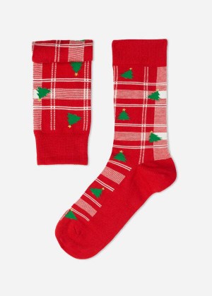 Calzedonia Christmas Kurzes Crew Socken Herren Rot | DE1391HK