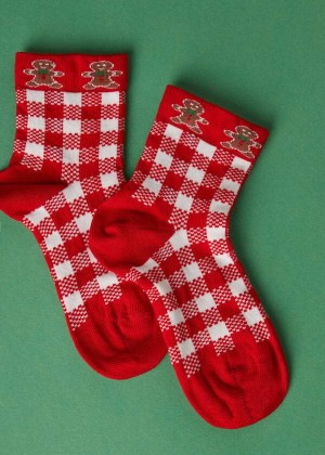 Calzedonia Christmas Series Kurzes Socken Kinder Rot Weiß | DE1095YU