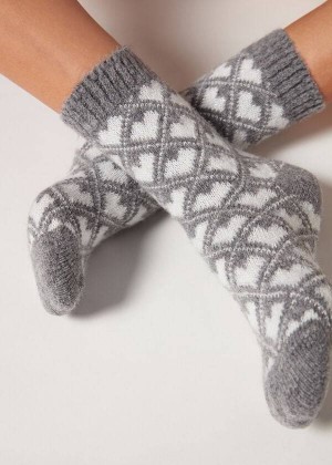 Calzedonia Christmas Soft Kurzes Socken Damen Grau | DE1815BC