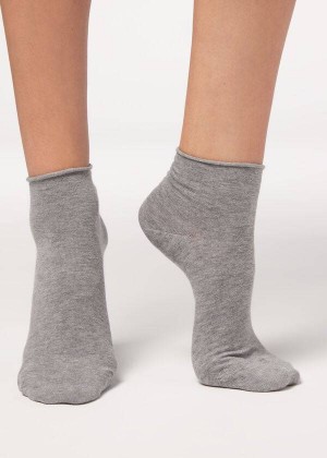 Calzedonia Cuffless Kurzes in Baumwoll rosa Socken Damen Grau | DE1794EX