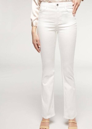 Calzedonia Eco Light Flared Denim Jeans Damen Weiß | DE1617IS