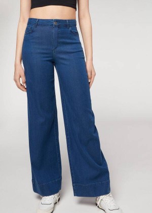 Calzedonia Eco Palazzo Jeans Damen Navy | DE1604XF