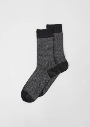 Calzedonia Geometric Pattern Crew Socken Herren Grau | DE1338GL