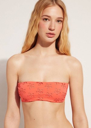 Calzedonia Gepolstert Bandeau Corfù Bikinioberteile Damen Koralle Orange | DE2406BC