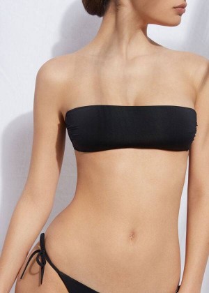 Calzedonia Gepolstert Bandeau Indonesia Eco rosa Bikinioberteile Damen Schwarz | DE2388HK