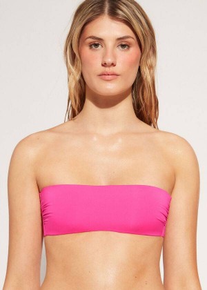 Calzedonia Gepolstert Bandeau Indonesia Eco rosa Bikinioberteile Damen Rosa | DE2386KI