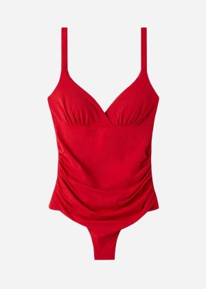 Calzedonia Gepolstert One-Piece Shaping-Effect Indonesia Badeanzüge Damen Rot | DE2000QZ