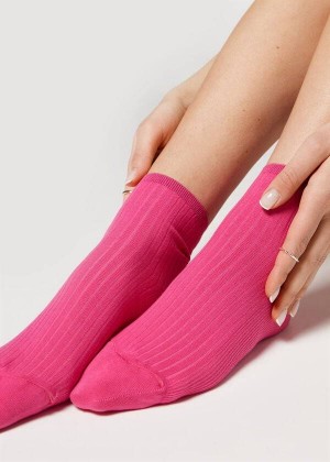 Calzedonia Gerippt Kurzes Socken Damen Rosa | DE1710VD