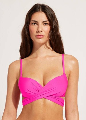 Calzedonia Graduated Gepolstert Push Up Indonesia Bikinioberteile Damen Rosa | DE2469DN