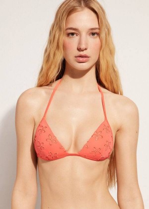 Calzedonia Graduated Gepolstert Triangle Corfù Bikinioberteile Damen Koralle Orange | DE2451TV