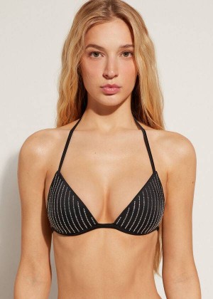 Calzedonia Graduated Gepolstert Triangle Shanghai Bikinioberteile Damen Schwarz | DE2445AP