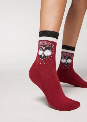 Calzedonia Harry Potter Kurzes Sport Socken Damen Rot | DE1749PQ