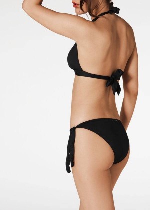 Calzedonia Indonesia Long Triangle Bikinioberteile Damen Schwarz | DE2418SO