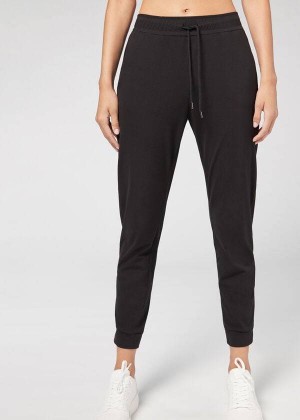 Calzedonia Jogger in Ultra Light Supima Baumwoll Leggings Damen Schwarz | DE1529BC