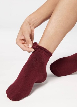 Calzedonia Kurzes Baumwoll Thermal Socken Damen Rot | DE1700DN