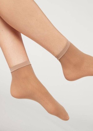 Calzedonia Kurzes Diamond Patterned Eco Socken Damen Beige | DE1696OR