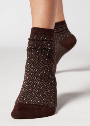 Calzedonia Kurzes Patterned Socken Damen Braun | DE1684VD