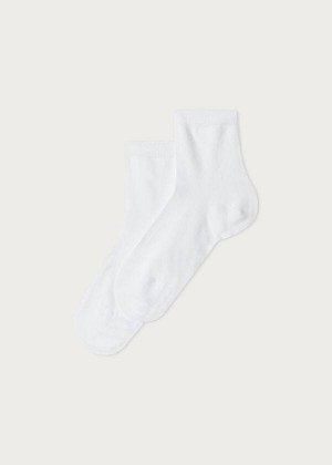 Calzedonia Light Baumwoll Kurzes Socken Kinder Weiß | DE1078GL