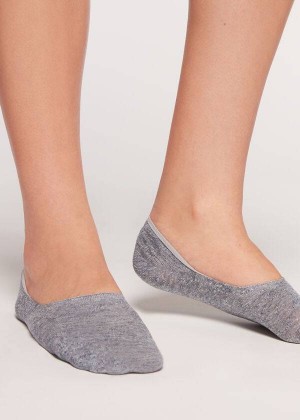 Calzedonia Linen and Viscose Invisible Socken Damen Blau | DE1973MA