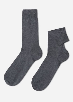 Calzedonia Lisle Thread Crew Socken Herren Grau | DE1381YU