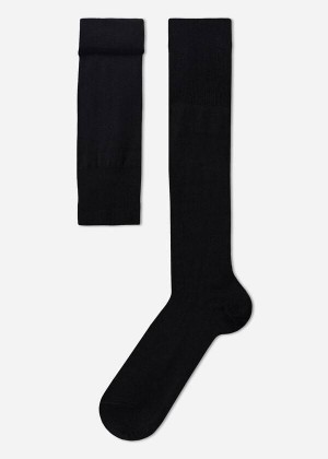 Calzedonia Lisle Thread Long Socken Herren Schwarz | DE1423CE