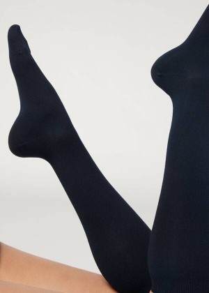 Calzedonia Long with Cashmere Socken Damen Blau | DE1942XF