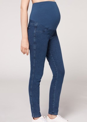 Calzedonia Maternity Jean Jeans Damen Blau | DE1586EX