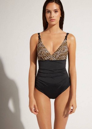 Calzedonia One Piece Malindi Badeanzüge Damen Schwarz | DE2025MA